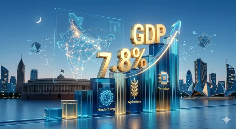  भारत की GDP ग्रोथ 7.8% पर पहुंची, उम्मीदों से बेहतर रहा प्रदर्शन